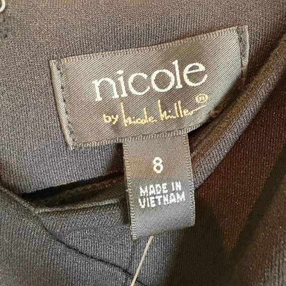 NWT Nicole by Nicole Miller Black Empire Waist with Colorful Print Maxi Dress - Picture 8 of 9